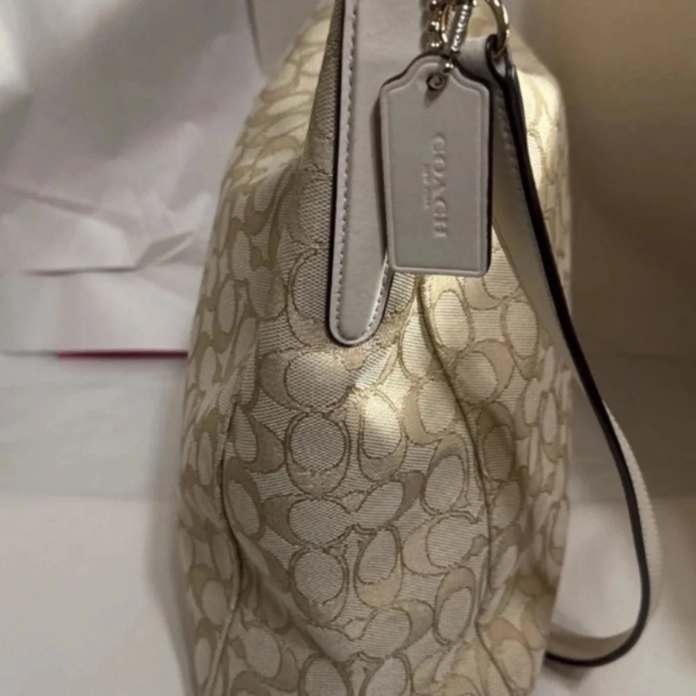 Coach Beige Signature Shoulder Bag​
